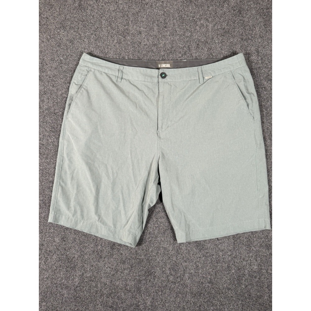 LINKSOUL Boardwalker AC Shorts Mens 38 Gray Green Golf Performance Quick Dry 9"